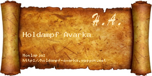 Holdampf Avarka névjegykártya